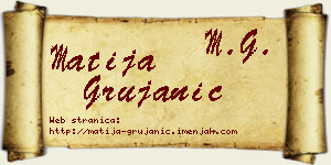 Matija Grujanić vizit kartica